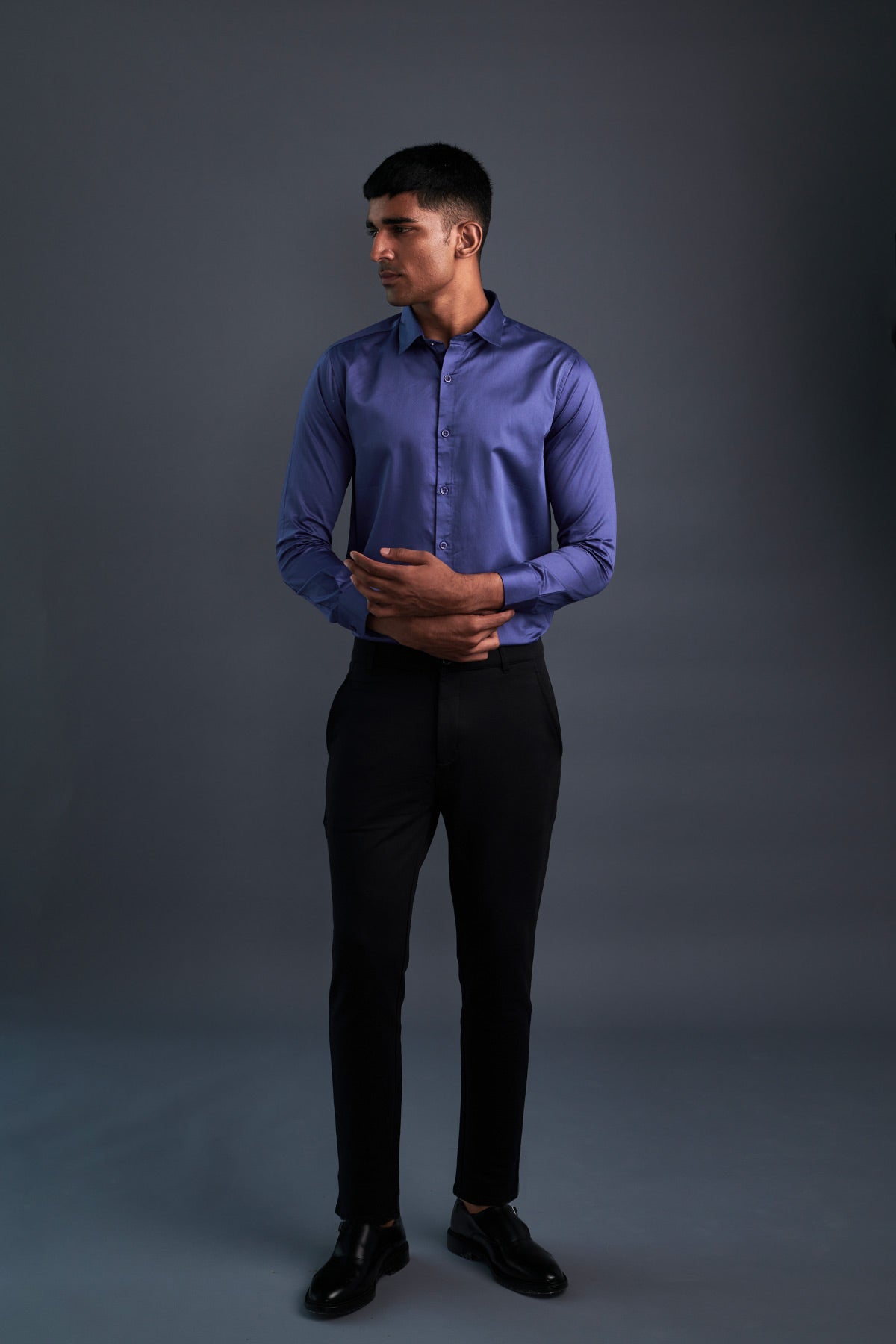 Buy Black Coffee Navy Blue Slim Fit Solid Formal Shirt - Shirts for Men  1919621 | Myntra